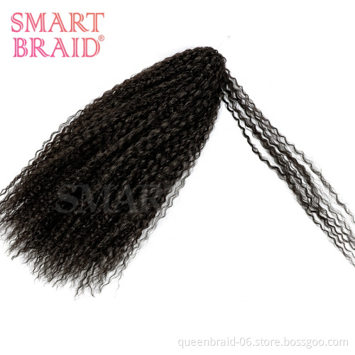 18inch Afro Yaki Kinky Curly Wet Curl Soft Ombre Synthetic Crochet Braiding Hair Extensions Marly Hair for Black Women